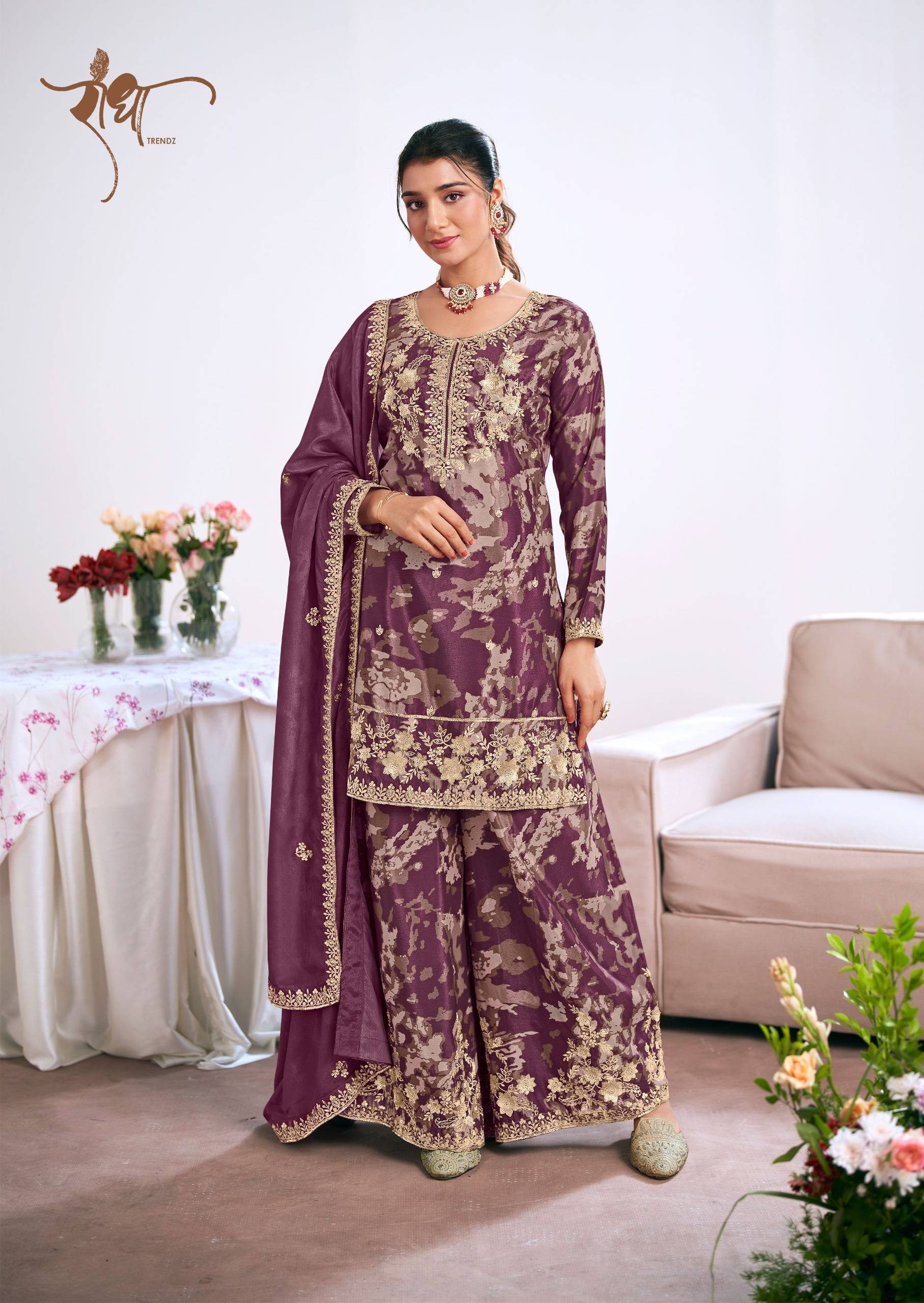 ZEEL BY RADHA TRENDZ 5041 TO 5044 Series Beautiful Fancy Colorful Stylish Occasional Wear Premium HEAVY PREMIUM CHINON Dresses At Wholesale Price